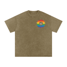 KC Gay Pride Acid Wash Oversize T-Shirt - 250 GSM