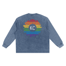 KC Pride Sunflower Snow Washed Oversize Long Sleeve T-shirt