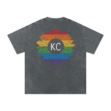 KC Gay Pride Acid Wash Oversize T-Shirt - 250 GSM