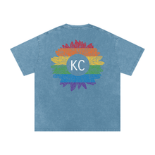 KC Gay Pride Acid Wash Oversize T-Shirt - 250 GSM