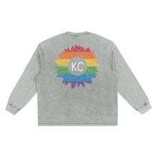 KC Pride Sunflower Snow Washed Oversize Long Sleeve T-shirt