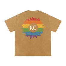 KC Gay Pride Acid Wash Oversize T-Shirt - 250 GSM
