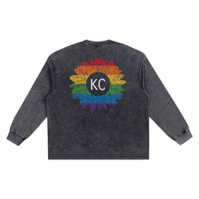KC Pride Sunflower Snow Washed Oversize Long Sleeve T-shirt